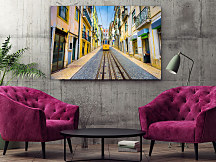 Obraz Žltá električka v portugalskom Lisabone 1660